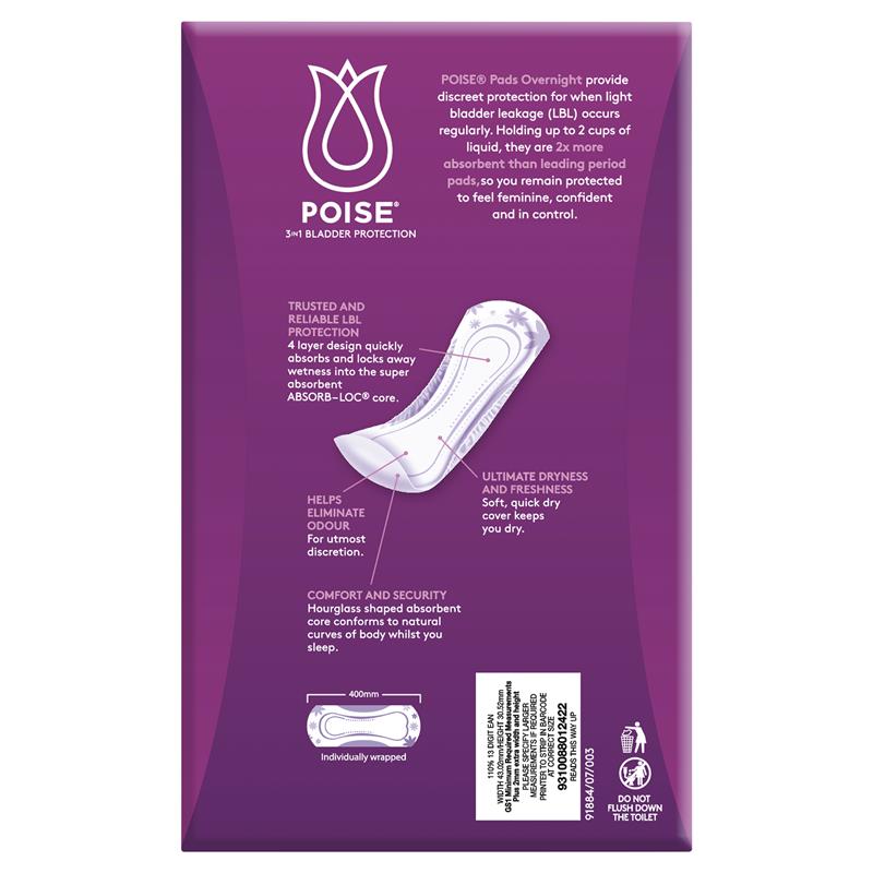 Load image into Gallery viewer, Poise Pads Overnight 16 Bulk Pack
