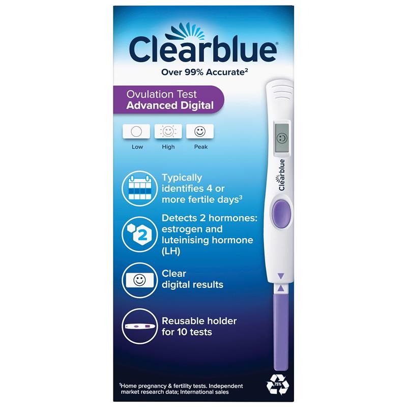 Load image into Gallery viewer, Clearblue Advanced Digital Ovulation Kit Test (Dual Hormone) 10 Pack
