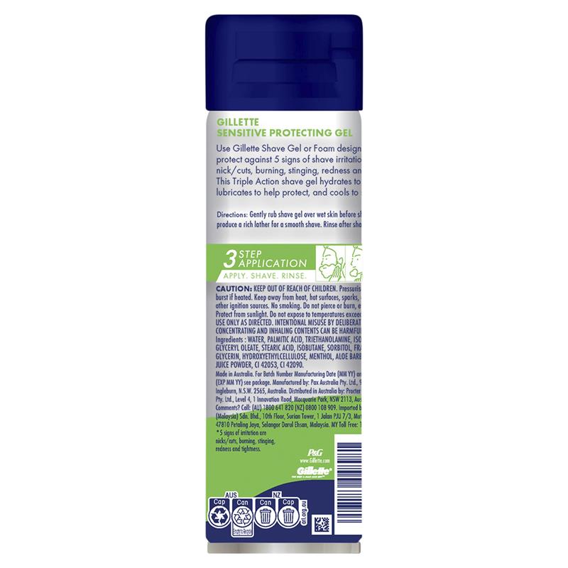 Load image into Gallery viewer, Gillette Sensitive Skin Soothing Shave Gel 195g
