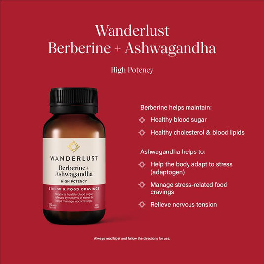Wanderlust Berberine + Ashwagandha 120 Capsules