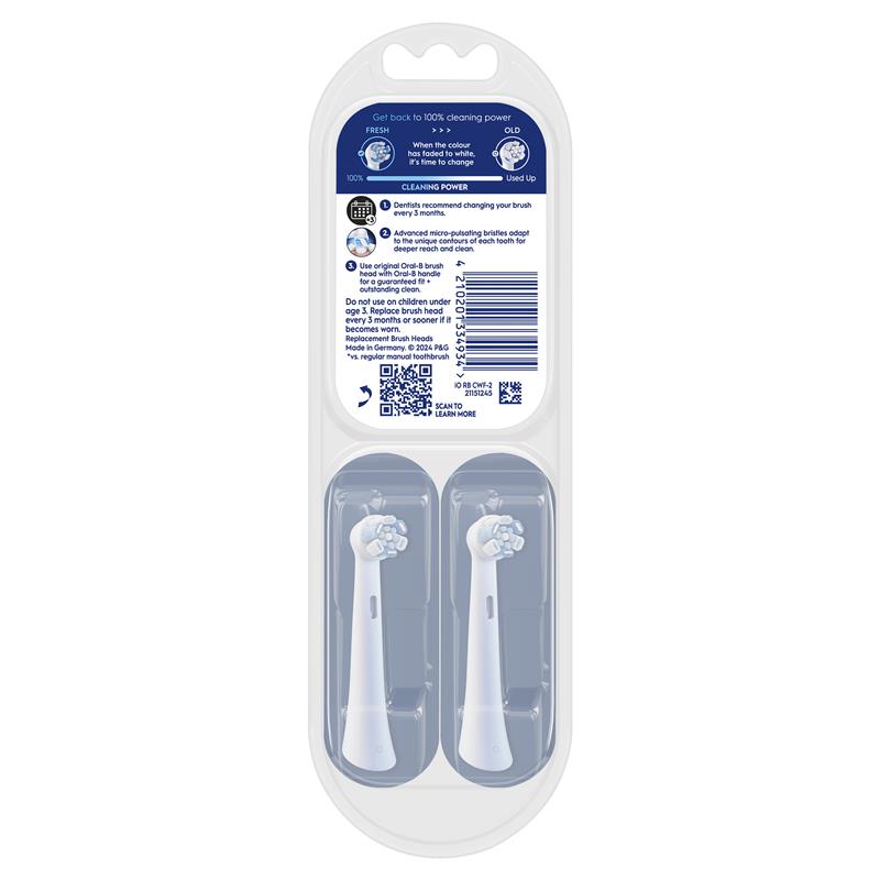 Load image into Gallery viewer, Oral B Power Toothbrush iO Advanced Clean Refills White 2 Pack
