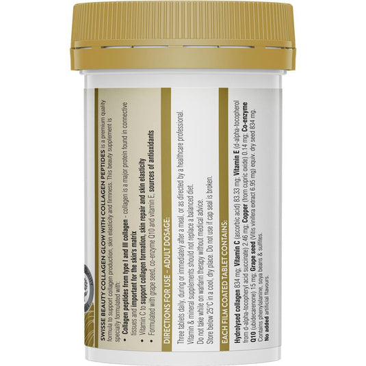 Swisse Beauty Collagen Glow With Collagen Peptides 60 Tablets