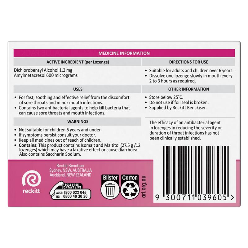Load image into Gallery viewer, Strepsils Sugar Free Strawberry 36 Lozenges
