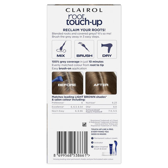 Clairol Nice N Easy Root Touch Up Permanent Hair Colour 6 Light Brown