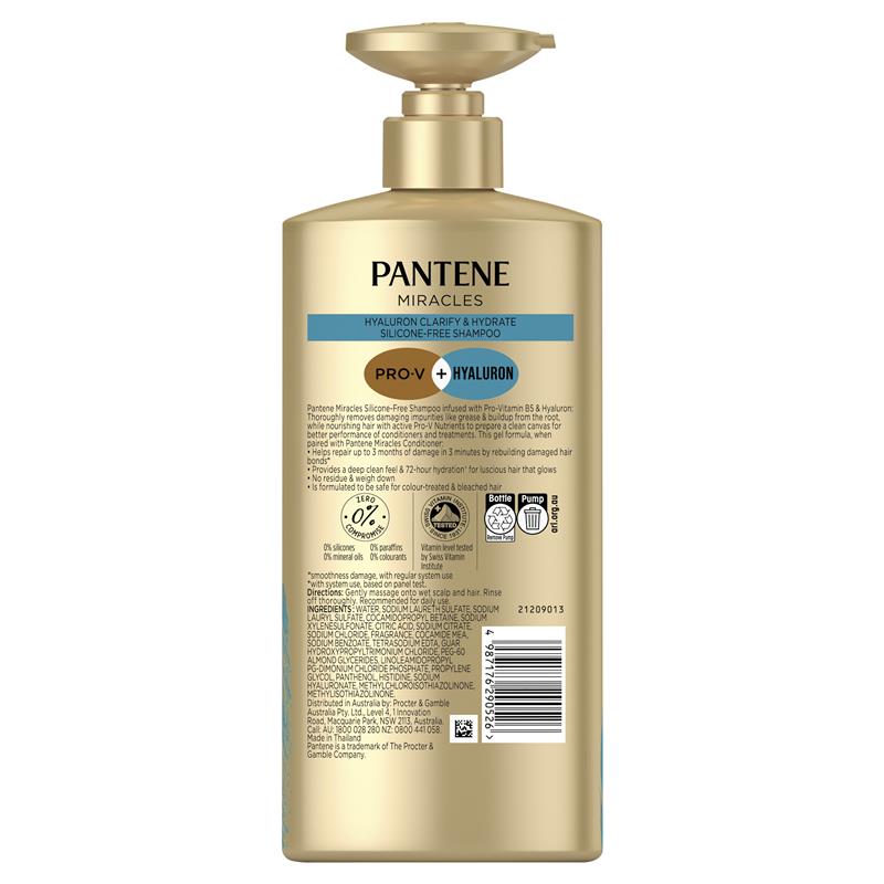 Load image into Gallery viewer, Pantene Miracles Hyaluron Clarify &amp; Hydrate Silicone-Free Shampoo 650ml
