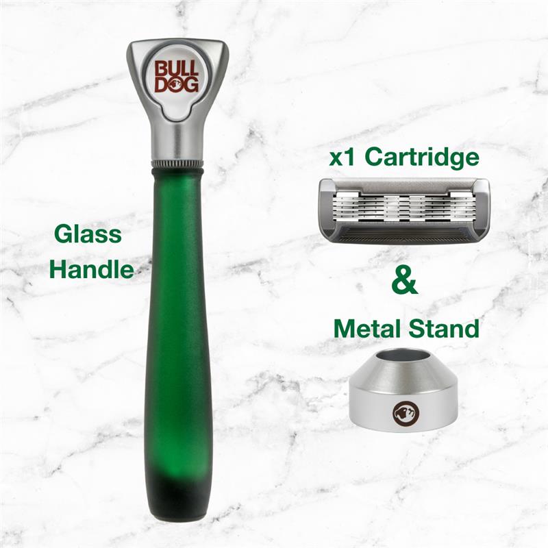 Load image into Gallery viewer, Bulldog Original Glass Razor &amp; Stand Kit + 1 Blade
