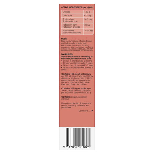 Hydralyte Electrolyte Effervescent Peach Crush 20 Tablets