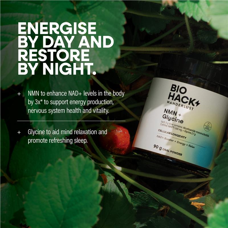 Load image into Gallery viewer, BioHack Wanderlust NMN + Glycine Powder 90g
