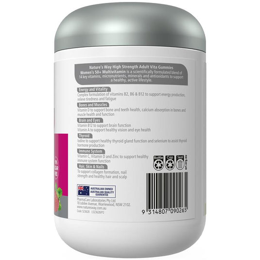 Nature's Way Adult Vita Gummies High Strength Women's 50+ 120 Gummies Exclusive Size