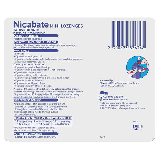 Nicabate Minis 4mg 60 Lozenges