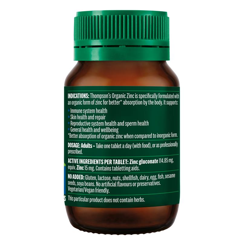 Load image into Gallery viewer, Thompson's Organic Zinc 80 Tablets
