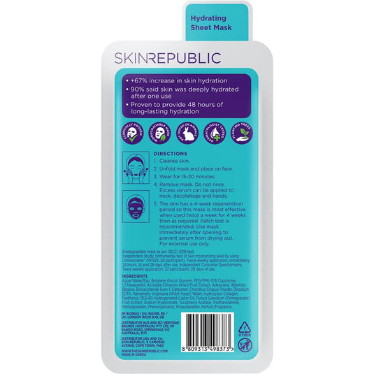 Skin Republic Hyaluronic Acid & Collagen Face Mask 25ml
