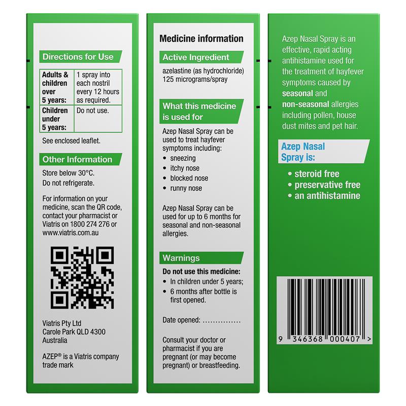 Load image into Gallery viewer, Azep Hayfever Relief Nasal Spray 20ml
