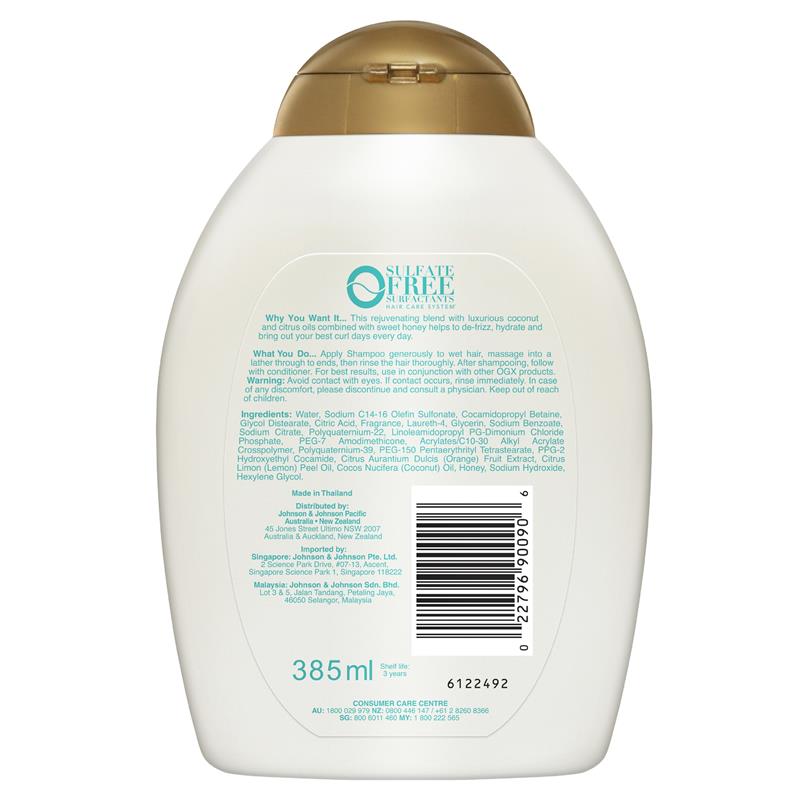 Load image into Gallery viewer, Ogx Quenching + Coconut Curls Shampoo For Curly Hair 385mL
