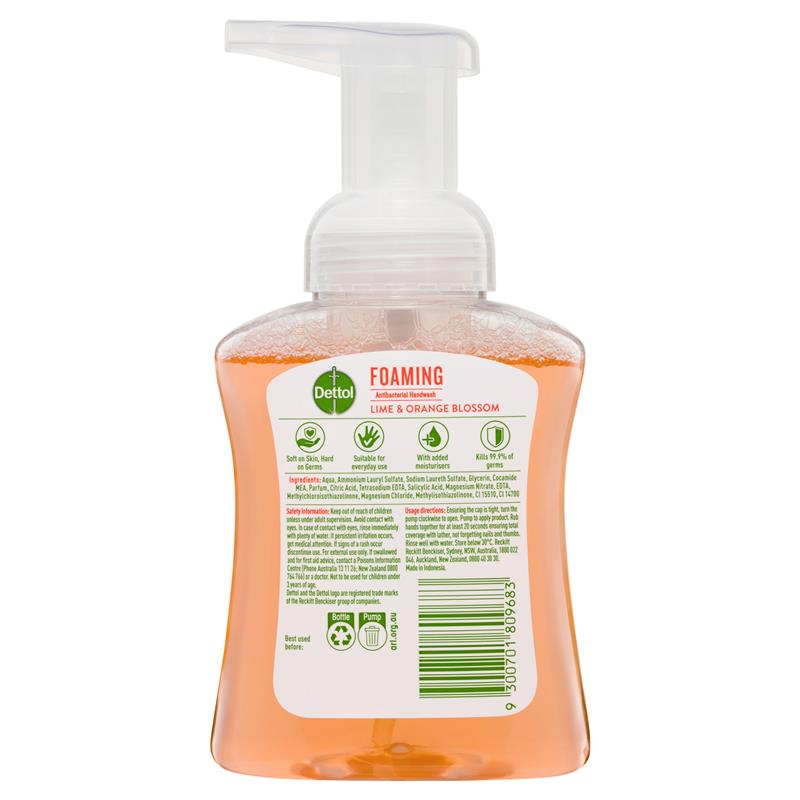Load image into Gallery viewer, Dettol Soft on Skin Foaming Hand Wash Lime and Orange Blossom 250ml
