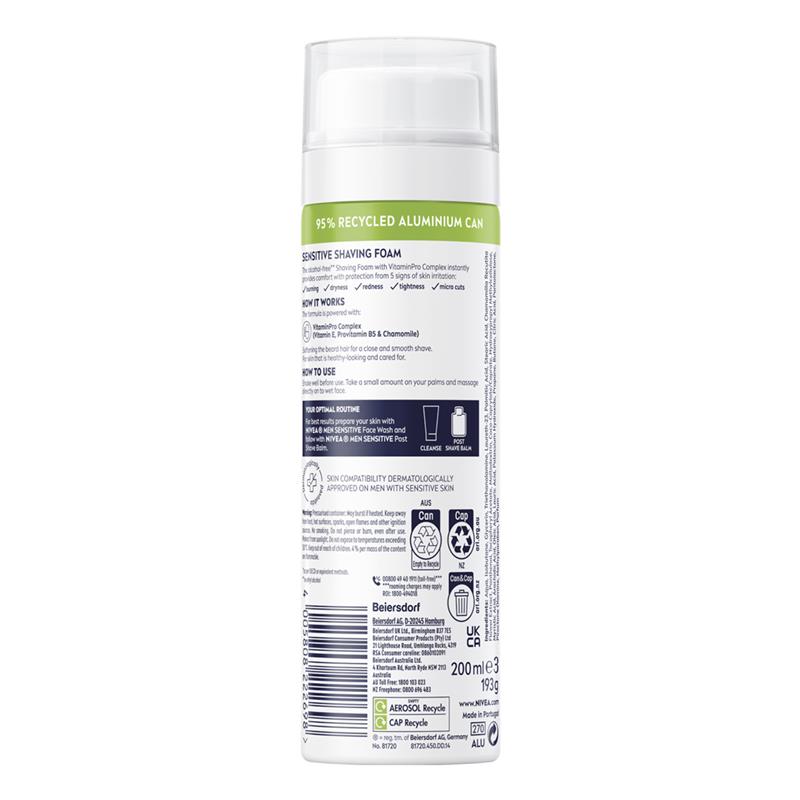 Load image into Gallery viewer, NIVEA MEN Sensitive Shaving Foam Instant Protection 200ml
