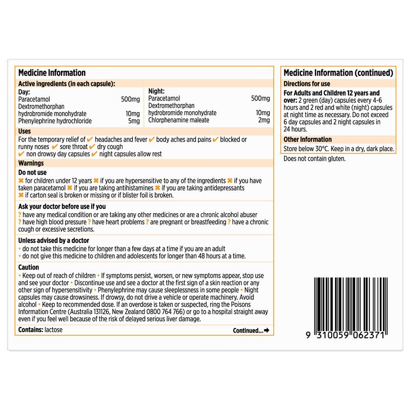 Load image into Gallery viewer, Codral Cold &amp; Flu + Cough Day &amp; Night 48 Capsules
