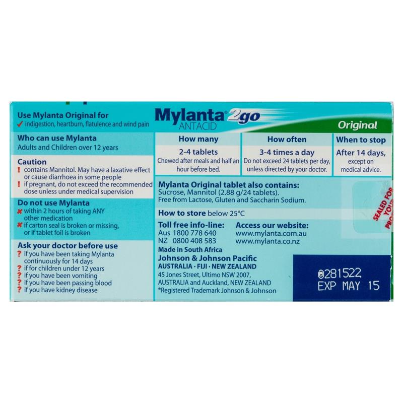 Load image into Gallery viewer, Mylanta 2Go Antacid Original Tablets Lemon Mint 100 Pack
