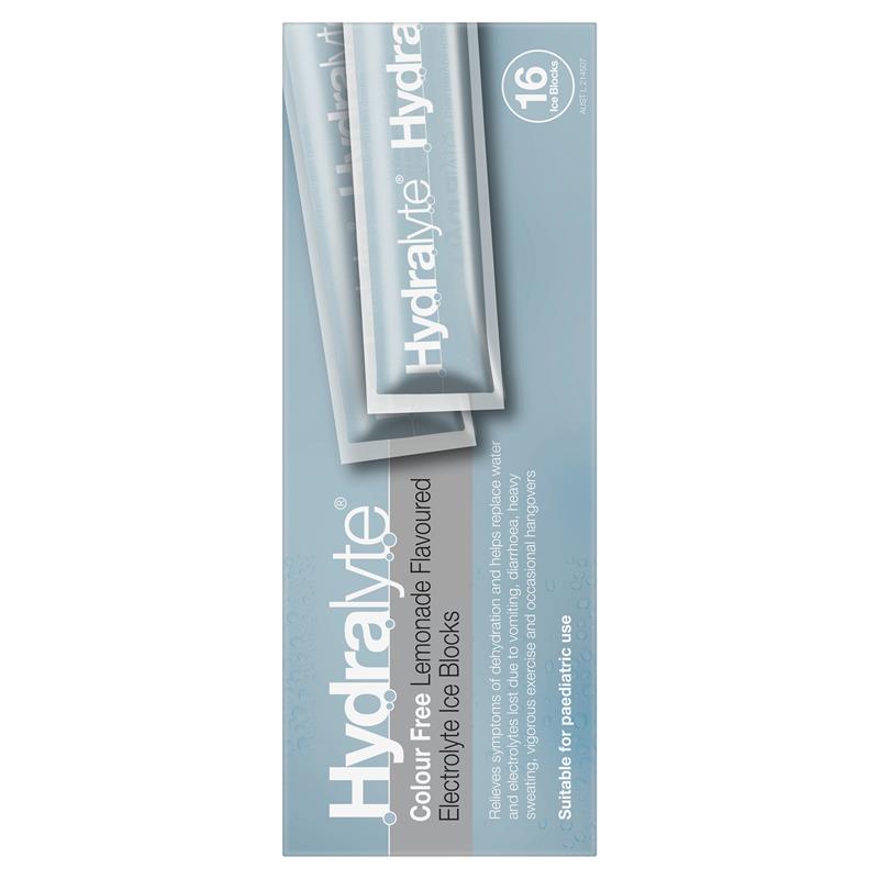 Load image into Gallery viewer, Hydralyte Rehydration Ice blocks Colour Free Lemonade Flavoured 16 Pack
