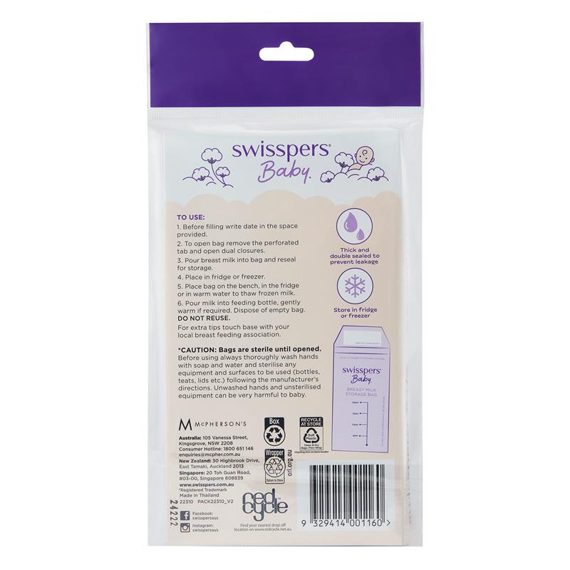 Load image into Gallery viewer, Swisspers Breast Milk Storage 20Bag
