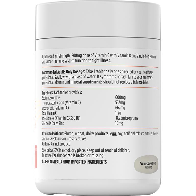 Load image into Gallery viewer, Nutra-Life High Strength Vitamin C + Vitamin D + Zinc 120 Tablets
