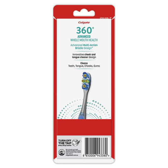 Colgate Toothbrush 360 Degree Advanced Whole Mouth Health Medium 4 Pack