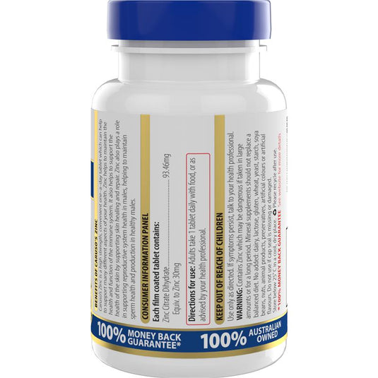 Carusos Zinc 120 Tablets