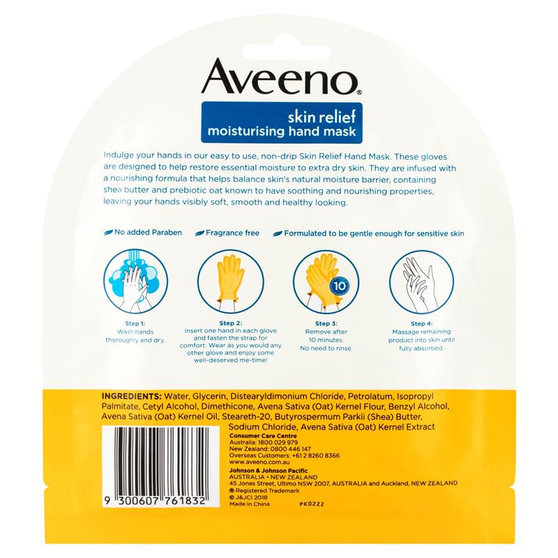 Load image into Gallery viewer, Aveeno Skin Relief Fragrance Free Moisturising Hand Mask 1 Pair
