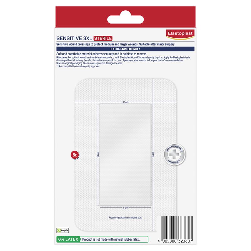 Load image into Gallery viewer, Elastoplast Sensitive Dressing 3XL 10x15cm 5 Dressings
