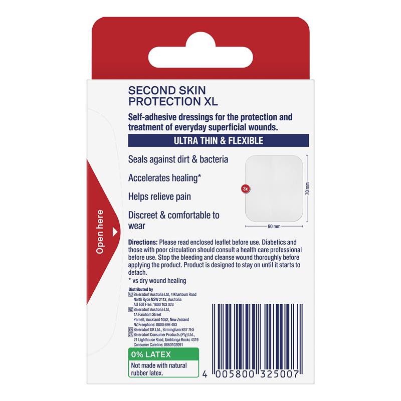 Load image into Gallery viewer, Elastoplast Second Skin Protection Strips XL 6cm x 7cm 3 Pack
