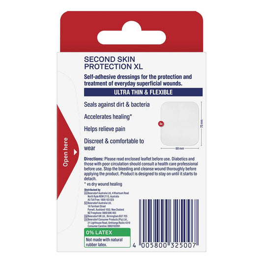 Elastoplast Second Skin Protection Strips XL 6cm x 7cm 3 Pack