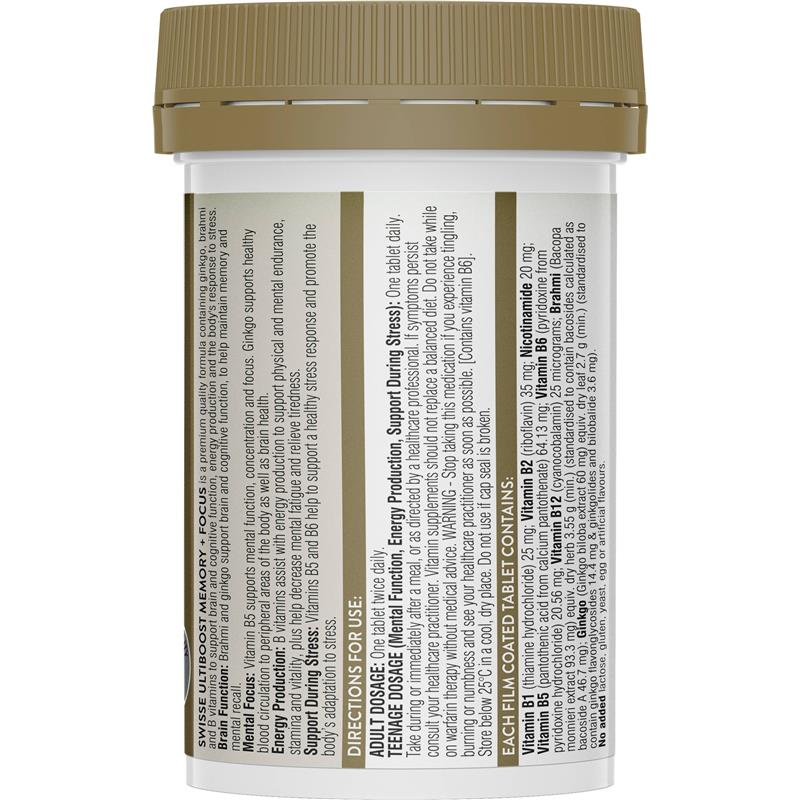 Load image into Gallery viewer, Swisse Ultiboost Memory + Focus 50 Tablets
