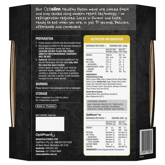 Optislim Healthy Option Meal Chicken Korma & Vegetables 300g