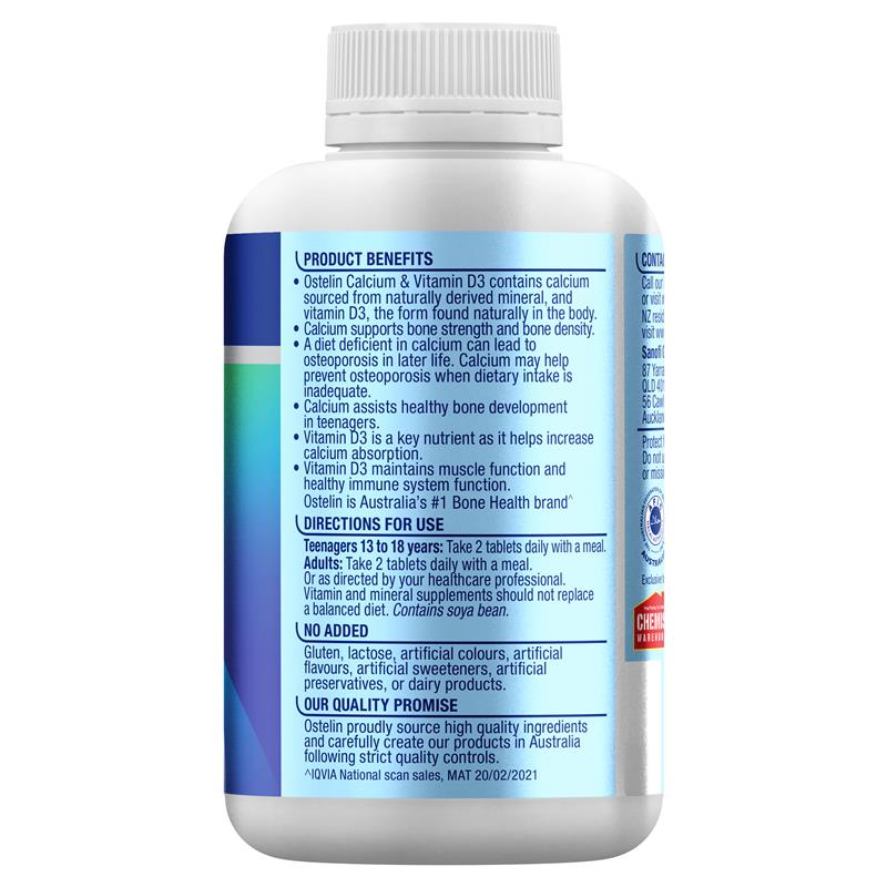Load image into Gallery viewer, Ostelin Calcium &amp; Vitamin D3 300 Tablets Exclusive Size
