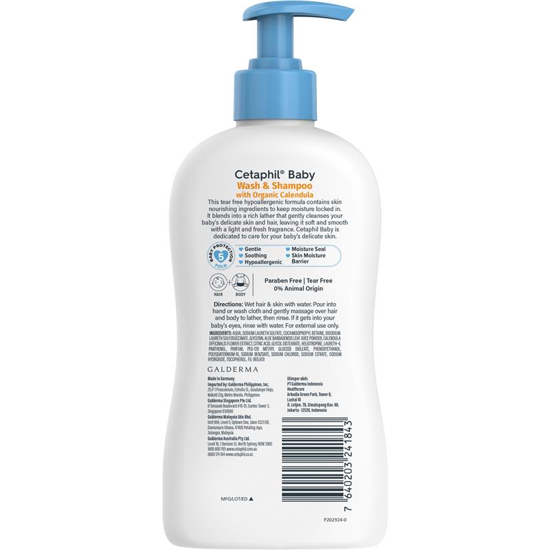 Load image into Gallery viewer, Cetaphil Baby Calendula Wash &amp; Shampoo 400ml

