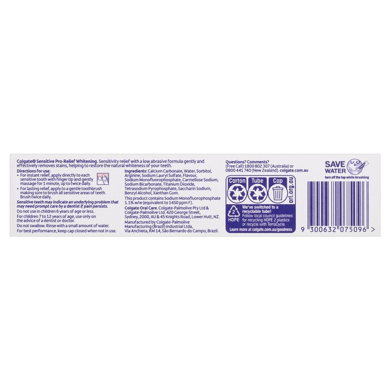 Load image into Gallery viewer, Colgate Toothpaste Sensitive ProRelief Whitening 110g
