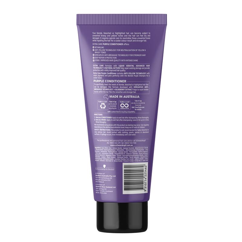 Load image into Gallery viewer, Schwarzkopf Extra Care Blonde Anti-Yellow Toning Purple Conditioner 250ml
