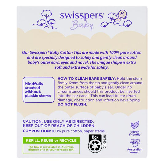 Swisspers Baby Cotton Tips Paper Stems 40