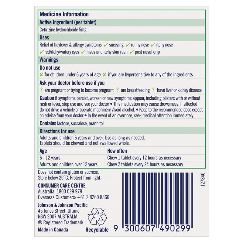 Load image into Gallery viewer, Zyrtec Kids Antihistamine Allergy &amp; Hayfever Chewable Tablet Grape 10 Pack
