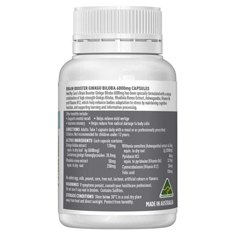 Load image into Gallery viewer, Healthy Care Brain Booster Ginkgo Biloba 6000mg 60 Capsules
