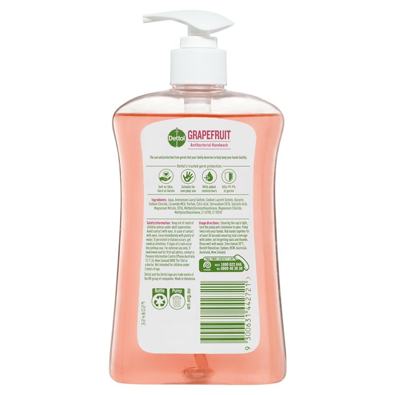 Load image into Gallery viewer, Dettol Antibacterial Liquid Hand Wash Pump Grapefruit 500ml
