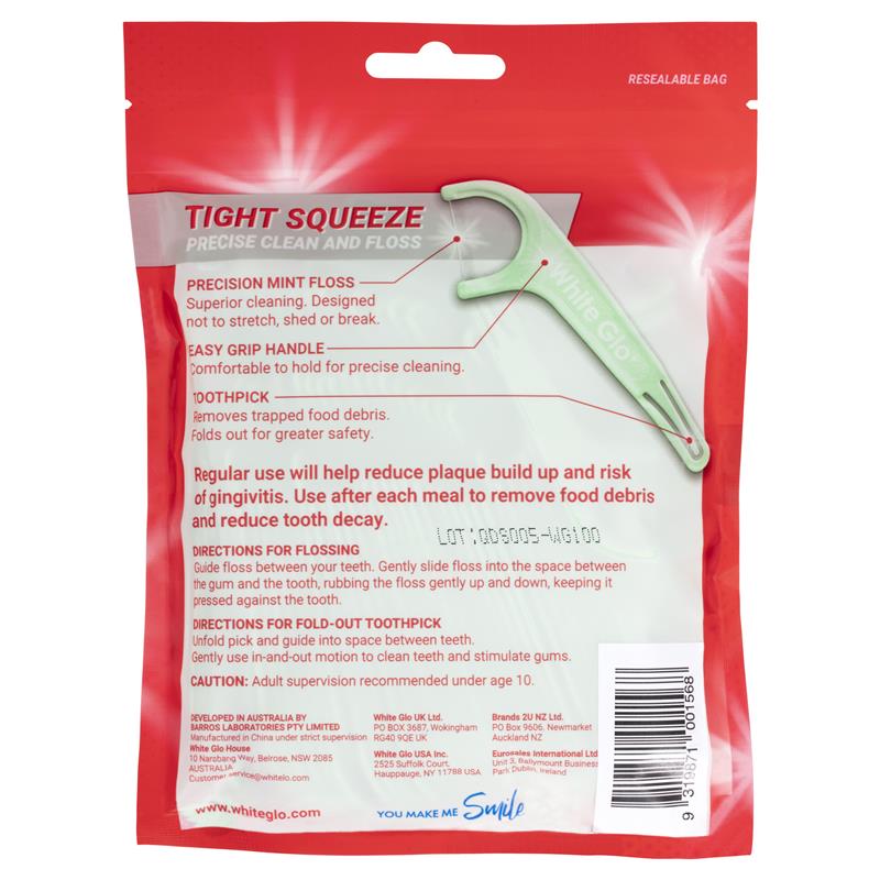 Load image into Gallery viewer, White Glo Flossers Tight Fit Mint 100 Pack
