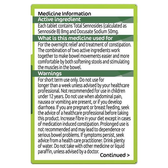 Senokot Dual Action 90 Tablets