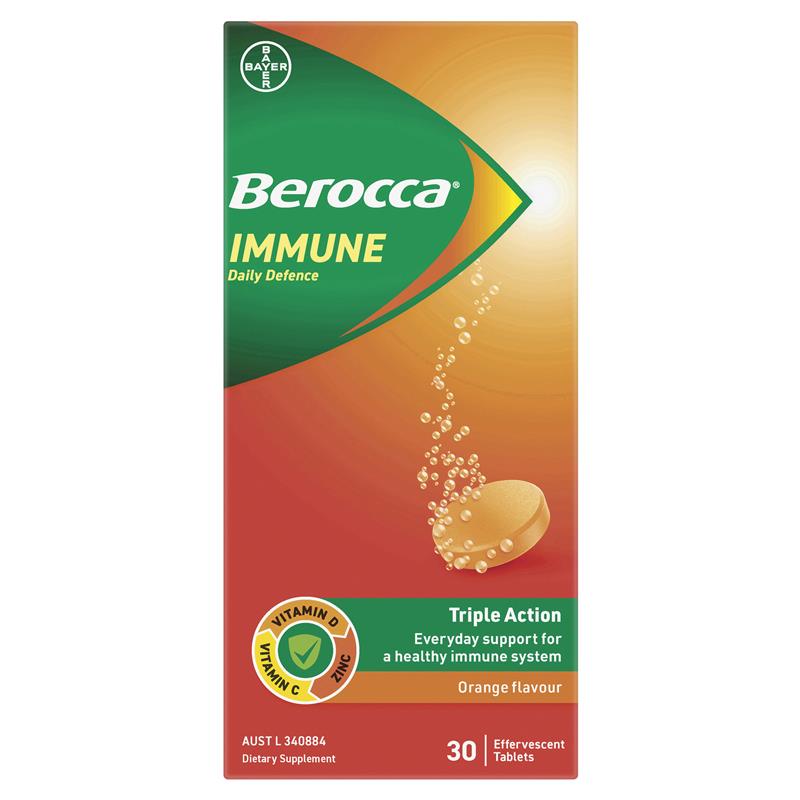 Load image into Gallery viewer, Berocca Immune Daily Defence Orange 30 Effervescent Tablets

