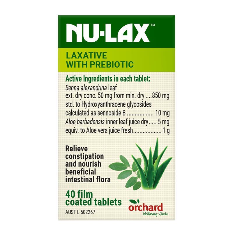 Load image into Gallery viewer, Nulax Natural Laxative Tablets With Prebiotic Senna + Aloe 40 Tablets
