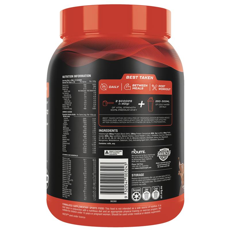 Load image into Gallery viewer, Vital Strength Launch Whey Protein Chocolate 1kg
