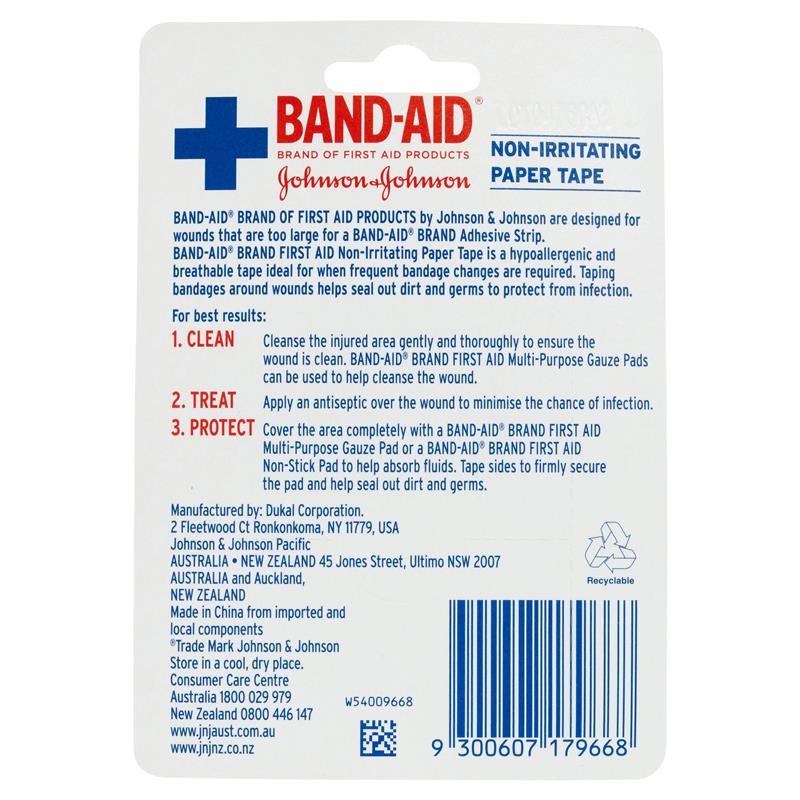 Load image into Gallery viewer, Band-Aid First Aid Non-Irritating Paper Tape 2.5cm x 9.1m
