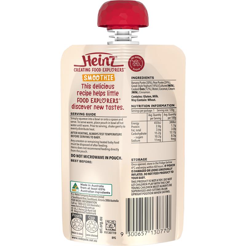 Load image into Gallery viewer, Heinz Banana &amp; Oat Smoothie with Greek style Yoghurt Pouch 120g 8m+
