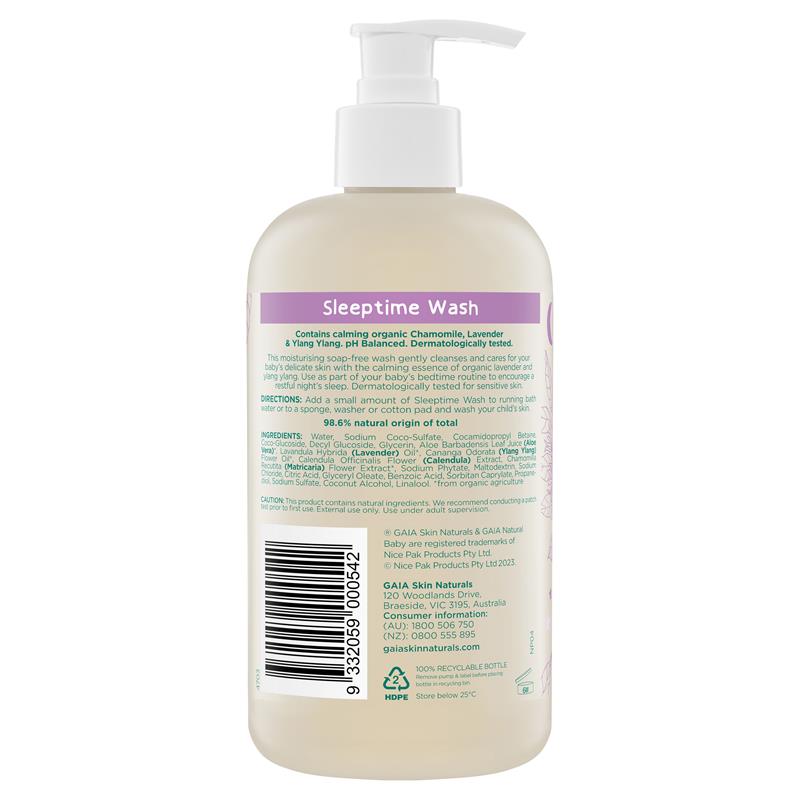 Load image into Gallery viewer, Gaia Natural Baby Sleeptime Bath Wash 500ml
