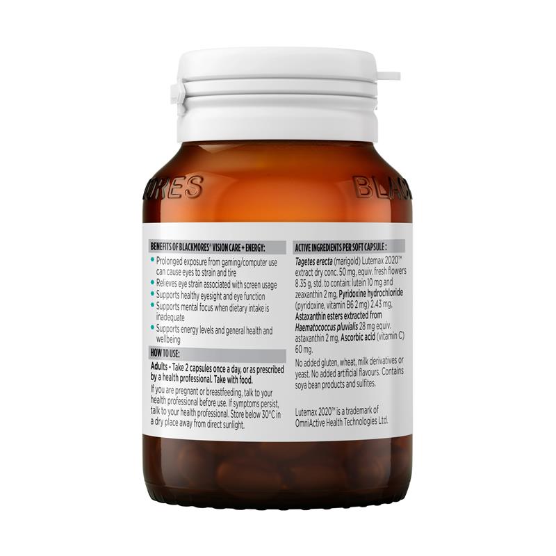 Load image into Gallery viewer, Blackmores Vision Care + Energy 60 Capsules
